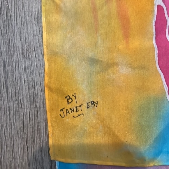 Hand painted Silk scarf by Janet Eby - Picture 4 of 6